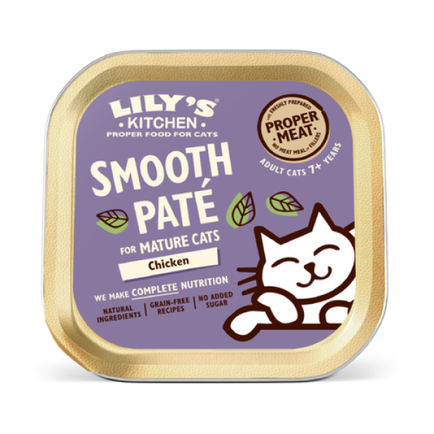 LILY'S KITCHEN Mature Cats Chicken Paté Grain Free Wet Cat Food Tray老貓雞肉無穀物專用餐盒 85g