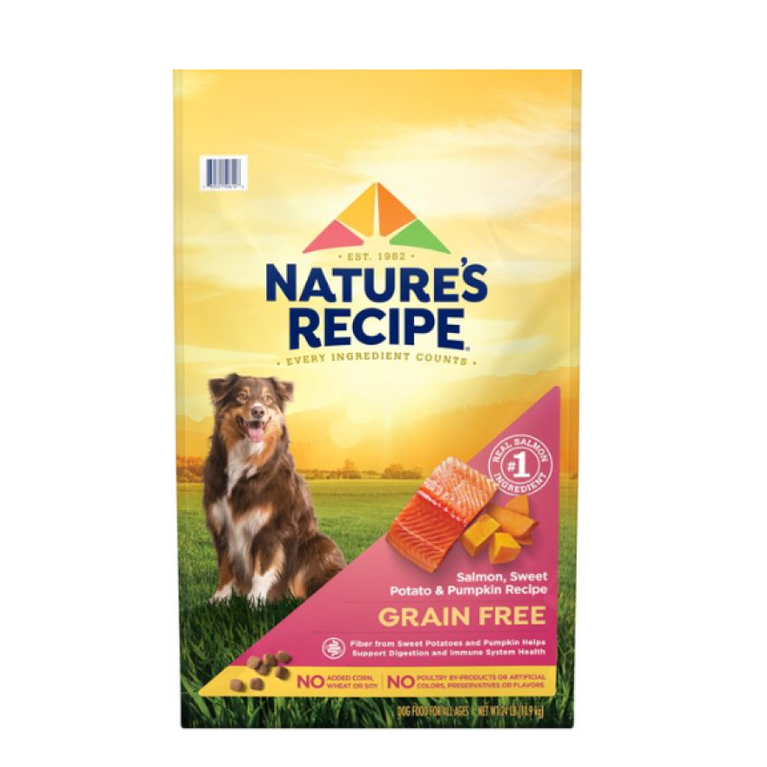 Nature’s Recipe 三文魚+甜薯+南瓜 無穀物成犬配方 24LB