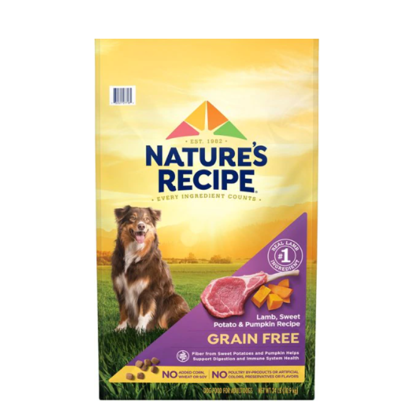 Nature’s Recipe 羊+甜薯+南瓜 無穀物成犬配方 24LB