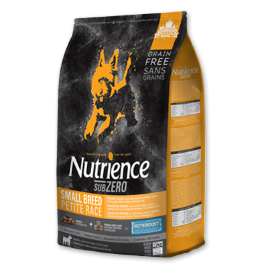 Nutrience Sub Zero 紐翠斯 凍乾脫水鮮雞肉無穀物 雞肉+火雞+海魚 小型犬配方 11lb