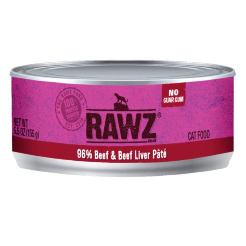 RAWZ - 全貓主食罐-牛肉及牛肝肉醬155g