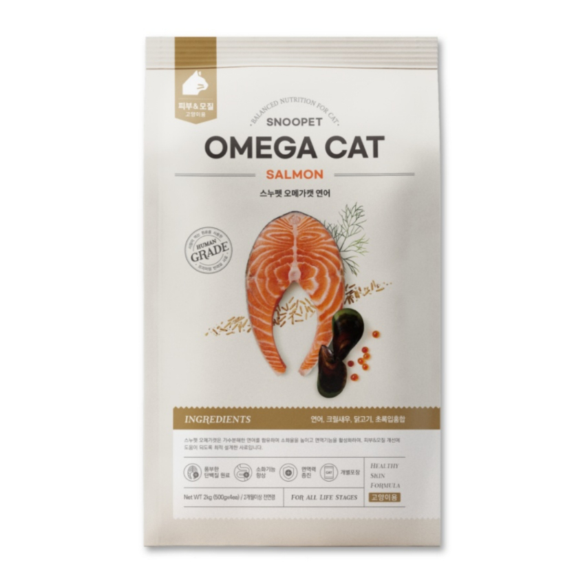 SNOOPET OMEGA CAT 三文魚、磷蝦、紅參 (皮膚及毛髮護理配方) 2KG