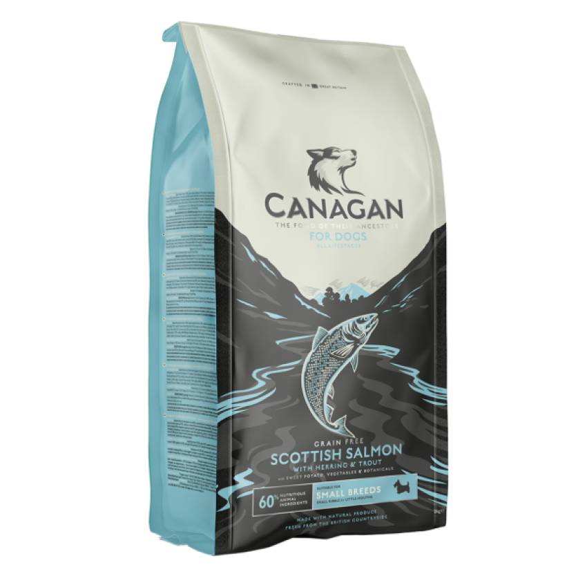 CANAGAN – 無穀物 蘇格蘭三文魚配方 全犬糧 (細粒小型犬用) 2kg