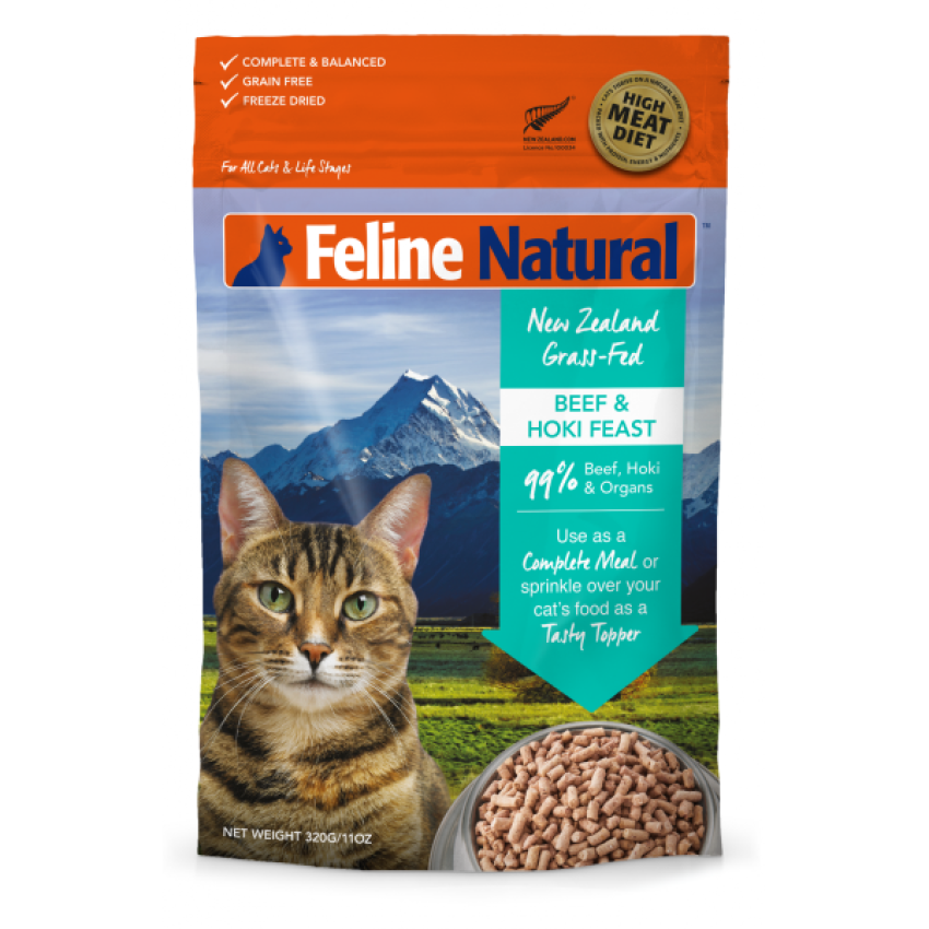 K9 Feline Natural 脫水鮮肉貓糧 – 牛肉、藍鱈魚配方 320g